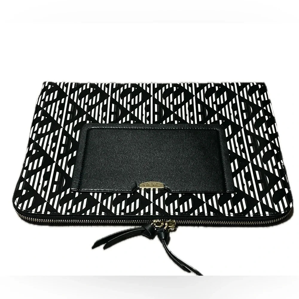 HENRI BENDEL laptop case New York Double Zipper, Saffiano Leather